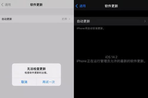 ios系统无法检查更新,iOS系统无法检查更新？解决方法大揭秘！